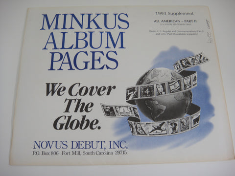 Minkus 1993 All American Part 2 US Postal Stationery Supplement