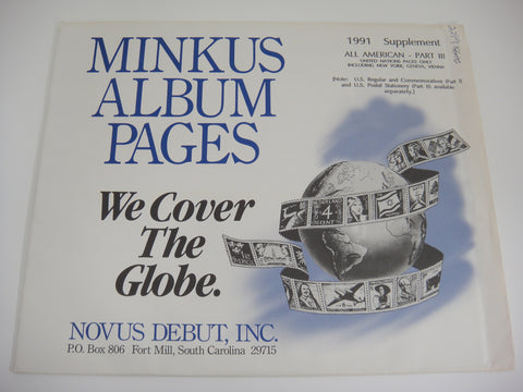 Minkus 1991 All American Part 3 Album Supplement United Nations New Old Stock