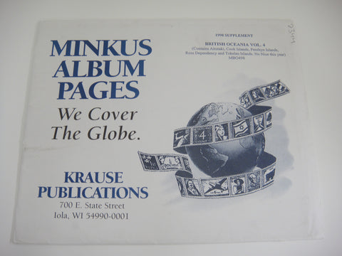 Minkus 1998 British Oceania Volume 4 Stamp Album Supplement  MBO498