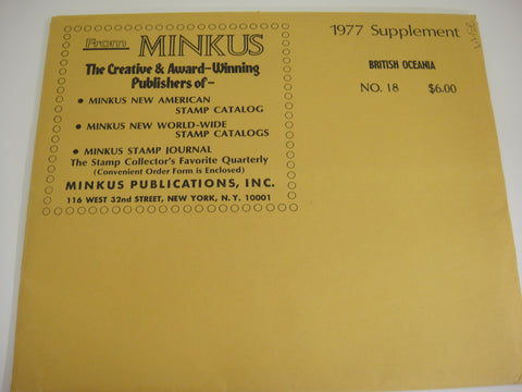 Minkus 1977 British Oceania Album Supplement 18 NOS