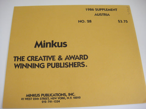 Minkus 1986 Austria Stamp Album Supplement 28 NOS