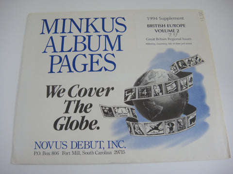 Minkus British Europe Volume 2 Album Supplement Britain 1994 NOS