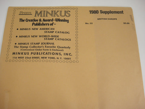 Minkus 1980 British Europe Stamp Album Supplement 22 Britain Channel Islands