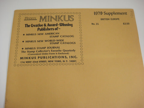 Minkus 1979 British Europe Stamp Album Supplement 21 NOS