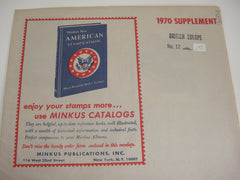 Minkus 1970 British Europe Stamp Album Supplement 12 NOS