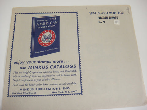 Minkus 1976 British Europe Stamp Album Supplement 9 NOS