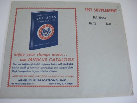 Minkus 1971 British Africa Stamp Album Supplement 12 NOS