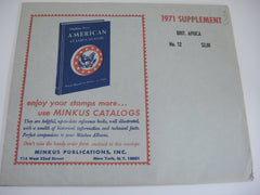 Minkus 1971 British Africa Stamp Album Supplement 12 NOS