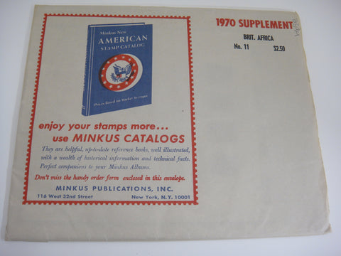 Minkus 1970 British Africa Stamp Album Supplement 11 NOS