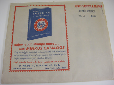 Minkus 1970 British America Stamp Album Supplement 11 NOS