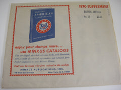 Minkus 1970 British America Stamp Album Supplement 11 NOS