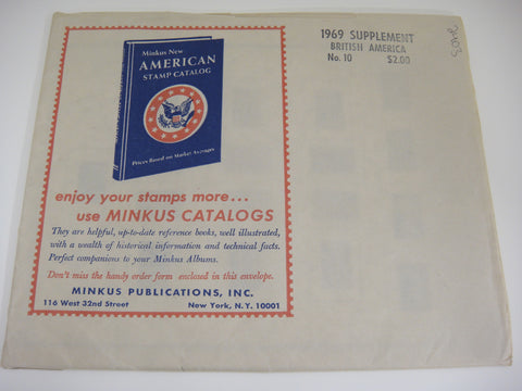 Minkus 1969 British America Stamp Album Supplement 10 NOS