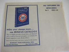 Minkus 1967 British America Stamp Album Supplement 9 NOS