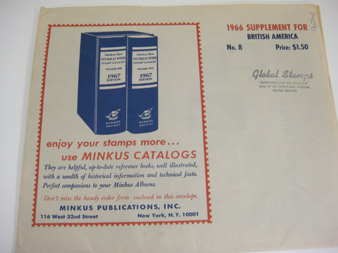 Minkus 1966 British America Stamp Album Supplement 8 NOS