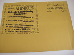 Minkus 1974 UN Singles Stamp Album Supplement 19 United Nations NOS