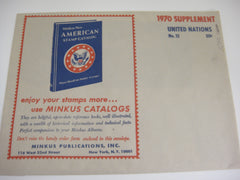 Minkus 1970 UN Singles Stamp Album Supplement 15 United Nations NOS