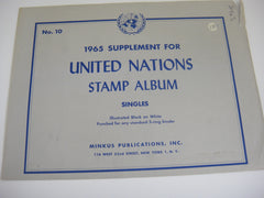 Minkus 1965 UN Singles Stamp Album Supplement 10 United Nations NOS