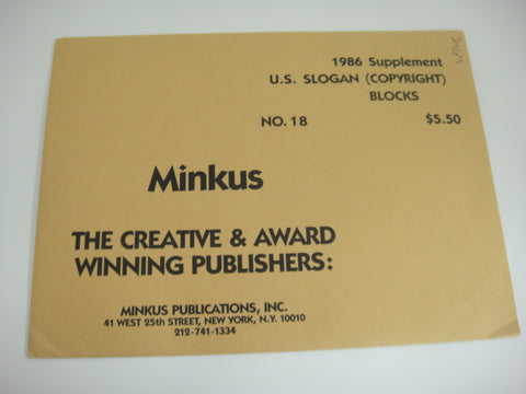 Minkus 1986 United States Slogan Blocks Stamp Album Supplement 18