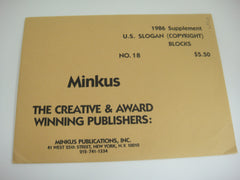 Minkus 1986 United States Slogan Blocks Stamp Album Supplement 18