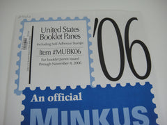 Minkus 2006 US Booklet Panes Supplement United States MUBK06