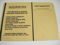 Minkus 1984 United States Slogan Blocks Stamp Album Supplement 16 NOS