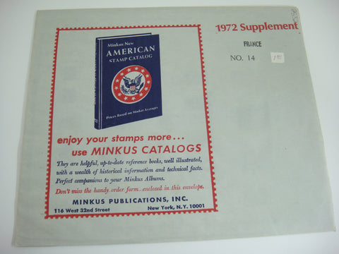 Minkus 1972 France Stamp Album Supplement 14 NOS