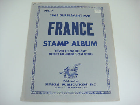Minkus 1965 France Stamp Album Supplement 7 NOS