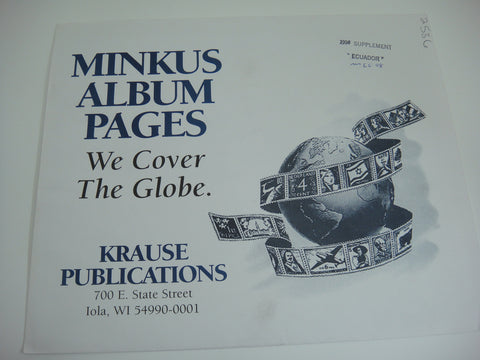 Minkus 1998 Ecuador Stamp Album Supplement MEC98 NOS