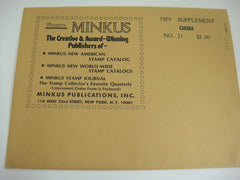 Minkus 1979 Canada Stamp Album Supplement 21 NOS