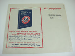 Minkus 1973 Costa Rica Nicaragua Stamp Album Supplement 12 NOS