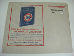 Minkus 1970 Costa Rica Nicaragua Stamp Album Supplement 9 NOS