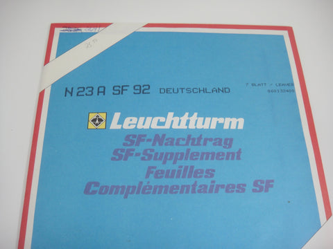 Lighthouse 1992 Germany Hingeless Stamp Album Supplement N23ASF92