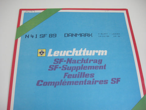 Lighthouse 1989 Denmark Hingeless Stamp Album Supplement N41SF89