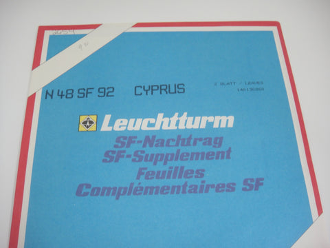 Lighthouse 1992 Cyprus Hingeless Stamp Album Supplement N48SF92