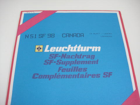 Lighthouse 1998 Canada Hingeless Stamp Album Supplement N51SF98