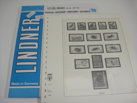 Lindner 1996 Belgium Hingeless Stamp Album Supplement 127/90