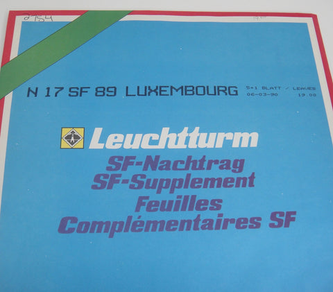 Lighthouse 1989 Luxembourg Hingeless Stamp Supplement N17SF89
