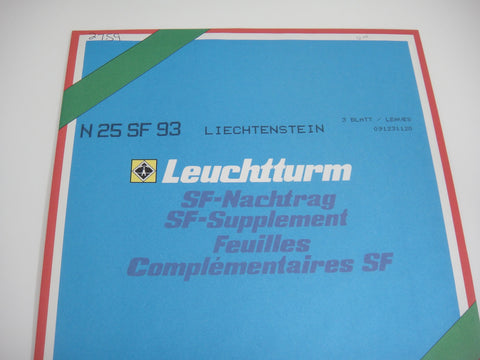 Lighthouse 1993 Liechtenstein Hingeless Stamp Album Supplement N25SF93