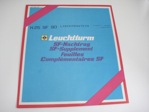 Lighthouse 1990 Liechtenstein Hingeless Stamp Album Supplement N25SF90
