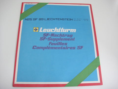 Lighthouse 1989 Liechtenstein Hingeless Stamp Album Supplement N25SF89