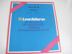 Lighthouse 1987 Liechtenstein Hingeless Stamp Album Supplement N25SF87