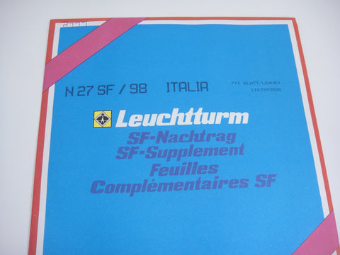 Lighthouse 1998 Italy Hingeless Stamp Album Supplement N27SF98