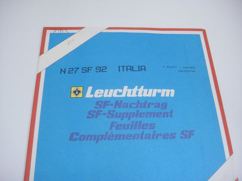 Lighthouse 1992 Italy Hingeless Stamp Album Supplement N27SF92
