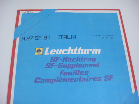 Lighthouse 1991 Italy Hingeless Stamp Album Supplement N27SF91