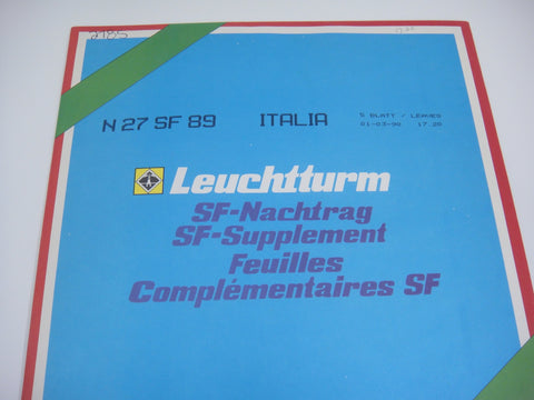 Lighthouse 1989 Italy Hingeless Stamp Album Supplement N27SF89