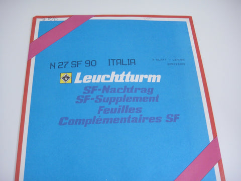 Lighthouse 1990 Italy Hingeless Stamp Album Supplement N27SF90
