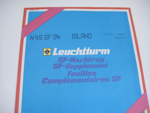 Lighthouse 1994 Iceland Hingeless Stamp Album Supplement N45SF94