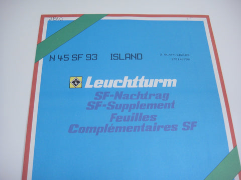 Lighthouse 1993 Iceland Hingeless Stamp Album Supplement N45SF93