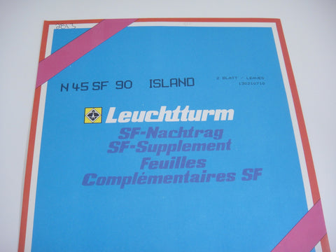 Lighthouse 1990 Iceland Hingeless Stamp Album Supplement N45SF90