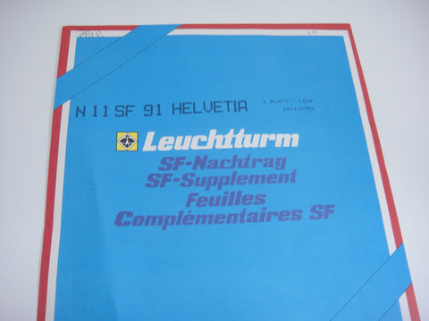 Lighthouse 1991 Switzerland Hingeless Stamp Album Supplement N11SF91